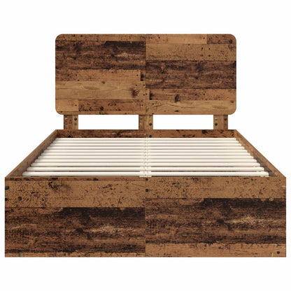 Bed Frame with Headboard Old Wood 120 x 190 cm Solid Pine Wood