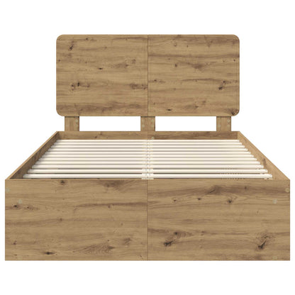 Bed Frame Artisian Oak 120 x 190 cm Solid Pine Wood