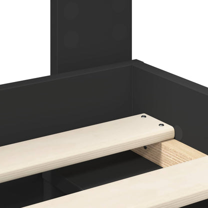 Bed Frame with Headboard Black 100 x 200 cm Solid Pine Wood