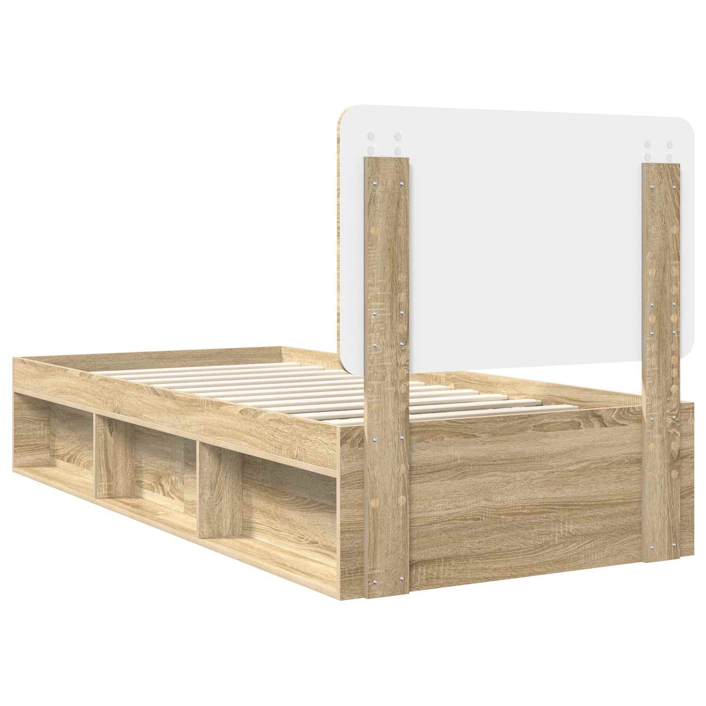 Bed Frame with Headboard Sonoma 100 x 200 cm Solid Pine Wood