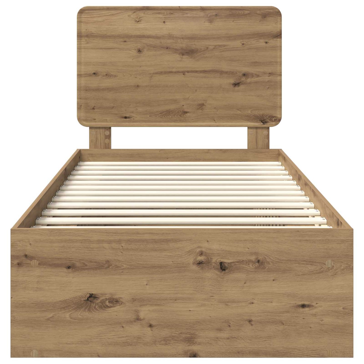 Bed Frame Artisian Oak 100 x 200 cm Solid Pine Wood