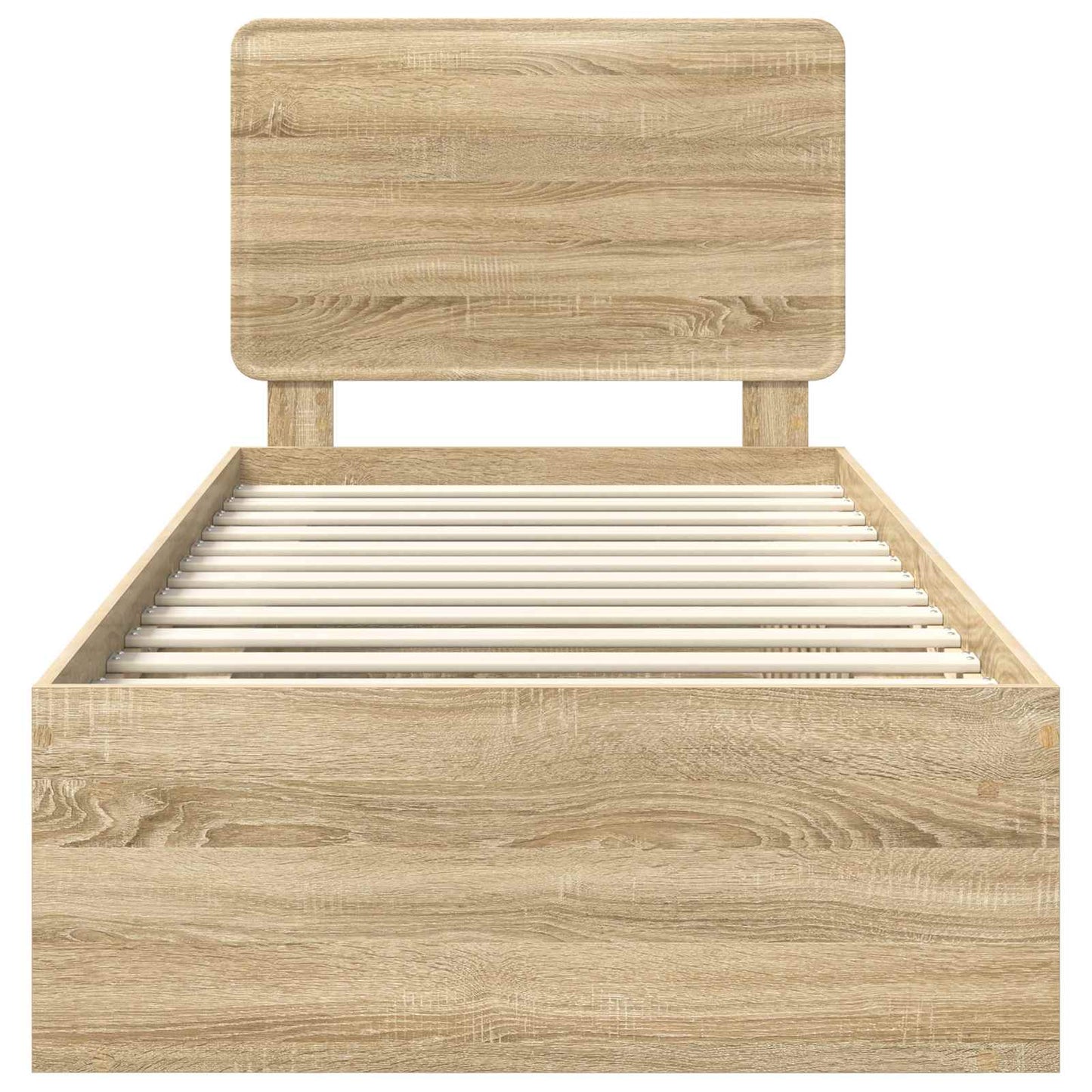 Bed Frame with Headboard Sonoma Oak 90 x 200 cm Solid Pine Wood