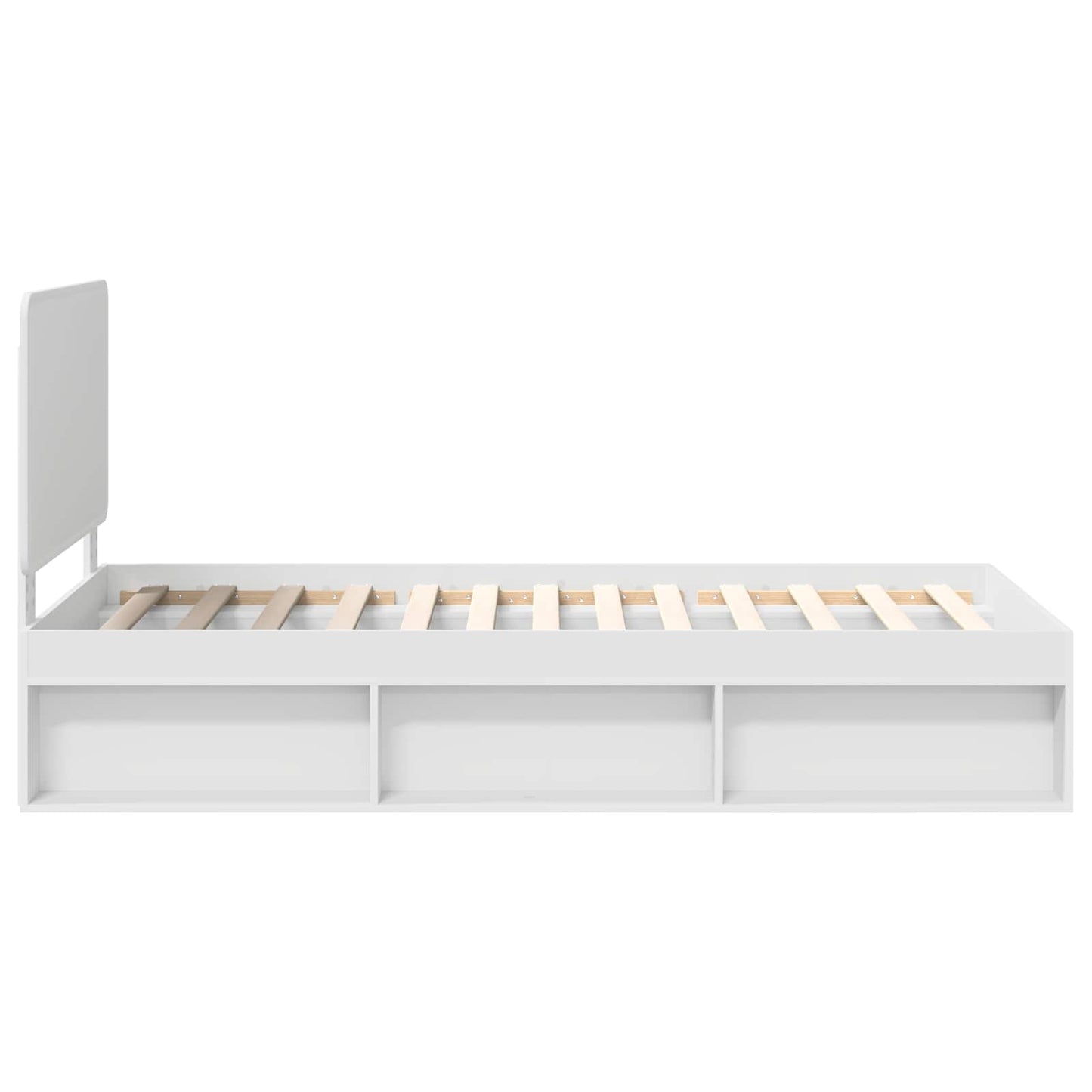 Bed Frame with Headboard White 90 x 190 cm Solid Pine Wood