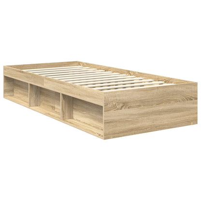 Bed Frame with Headboard Sonoma 90 x 190 cm Solid Pine Wood