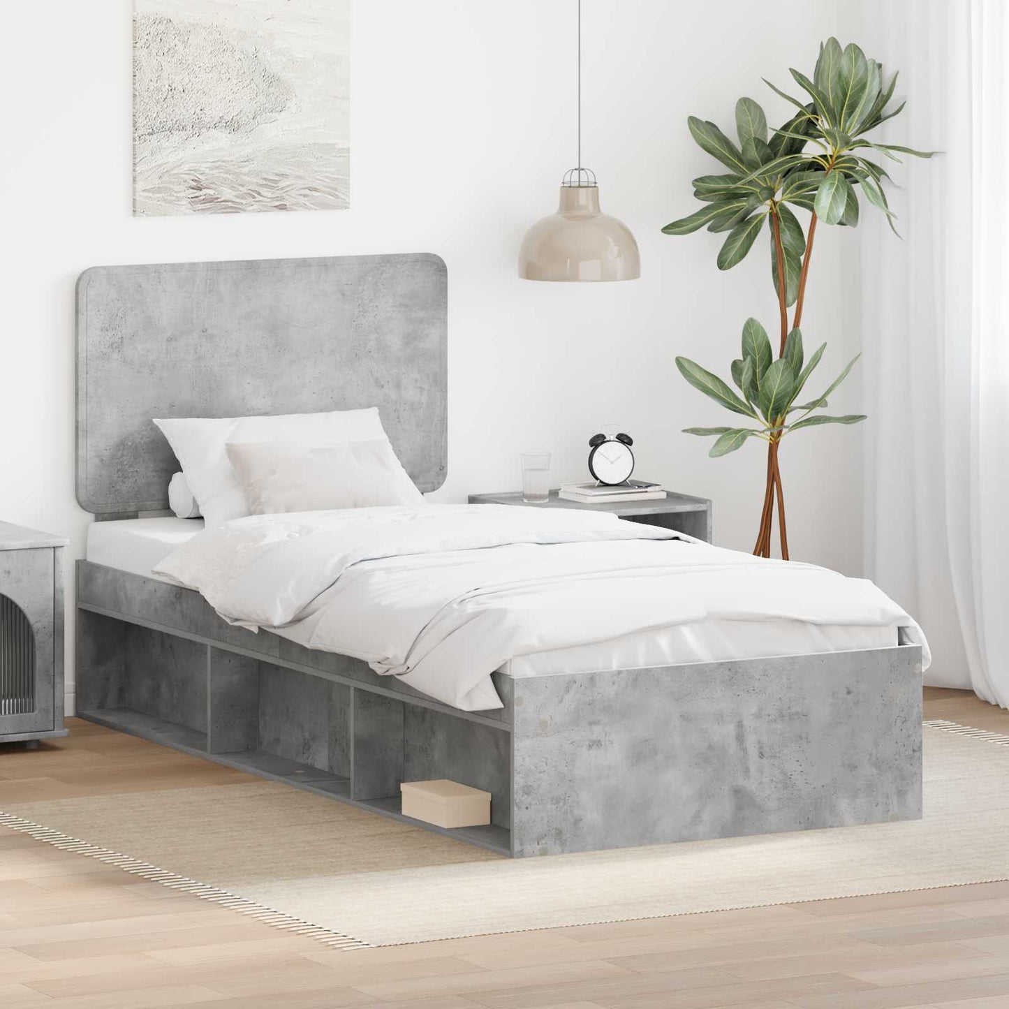 Bed Frame Concerte Grey 90 x 190 cm Solid Pine Wood