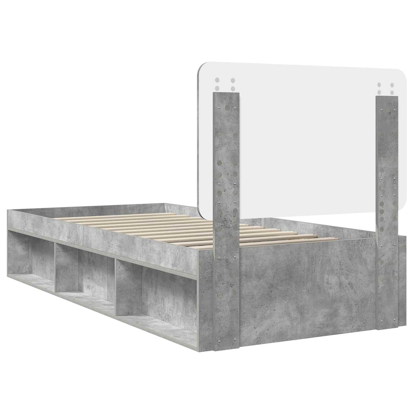 Bed Frame Concerte Grey 90 x 190 cm Solid Pine Wood