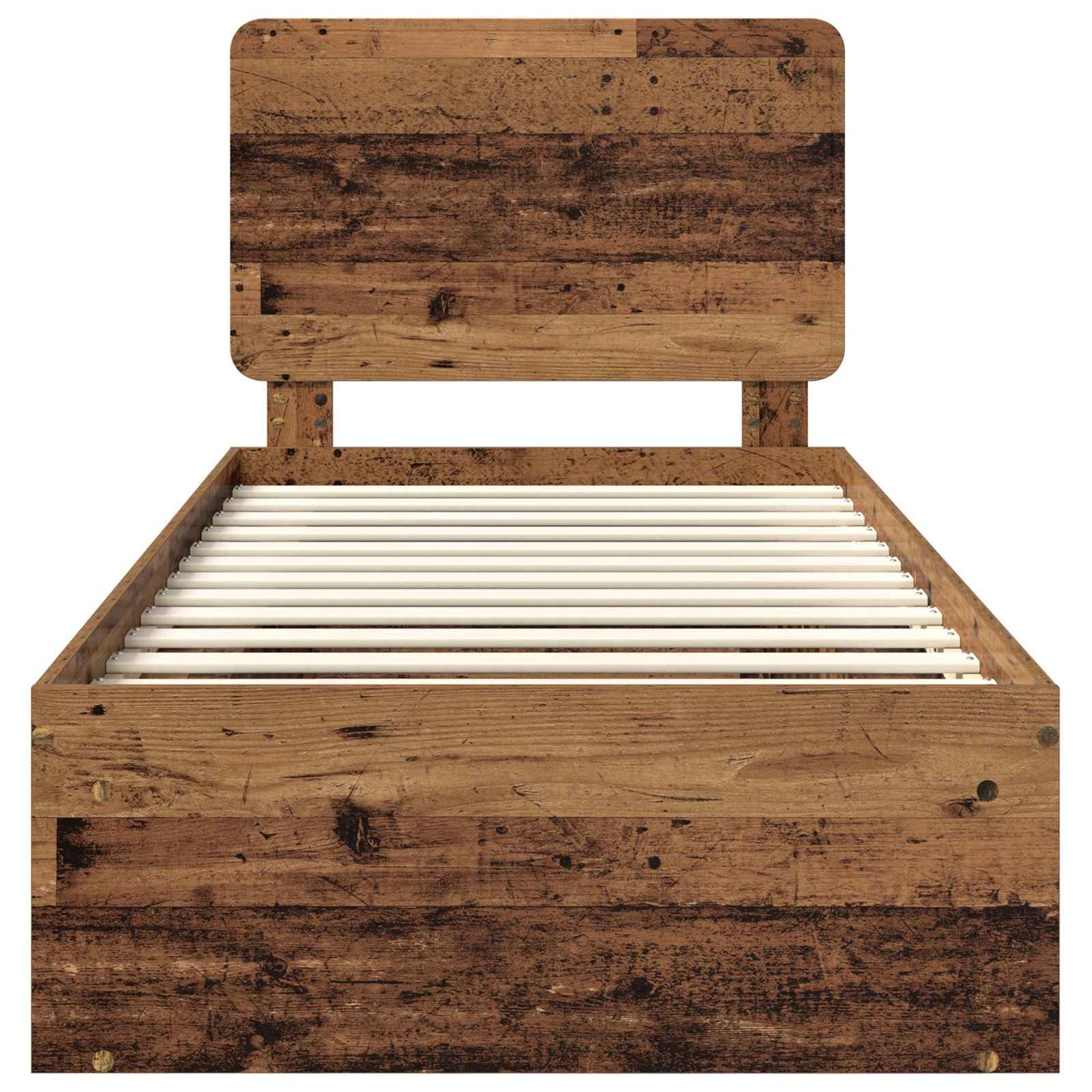 Bed Frame with Headboard Old Wood 90 x 190 cm Solid Pine Wood