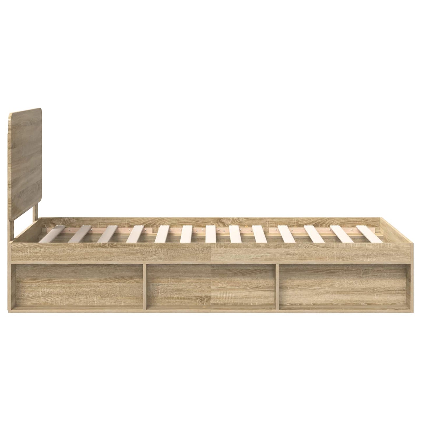 Bed Frame with Headboard Sonoma Oak 75 x 190 cm Solid Pine Wood