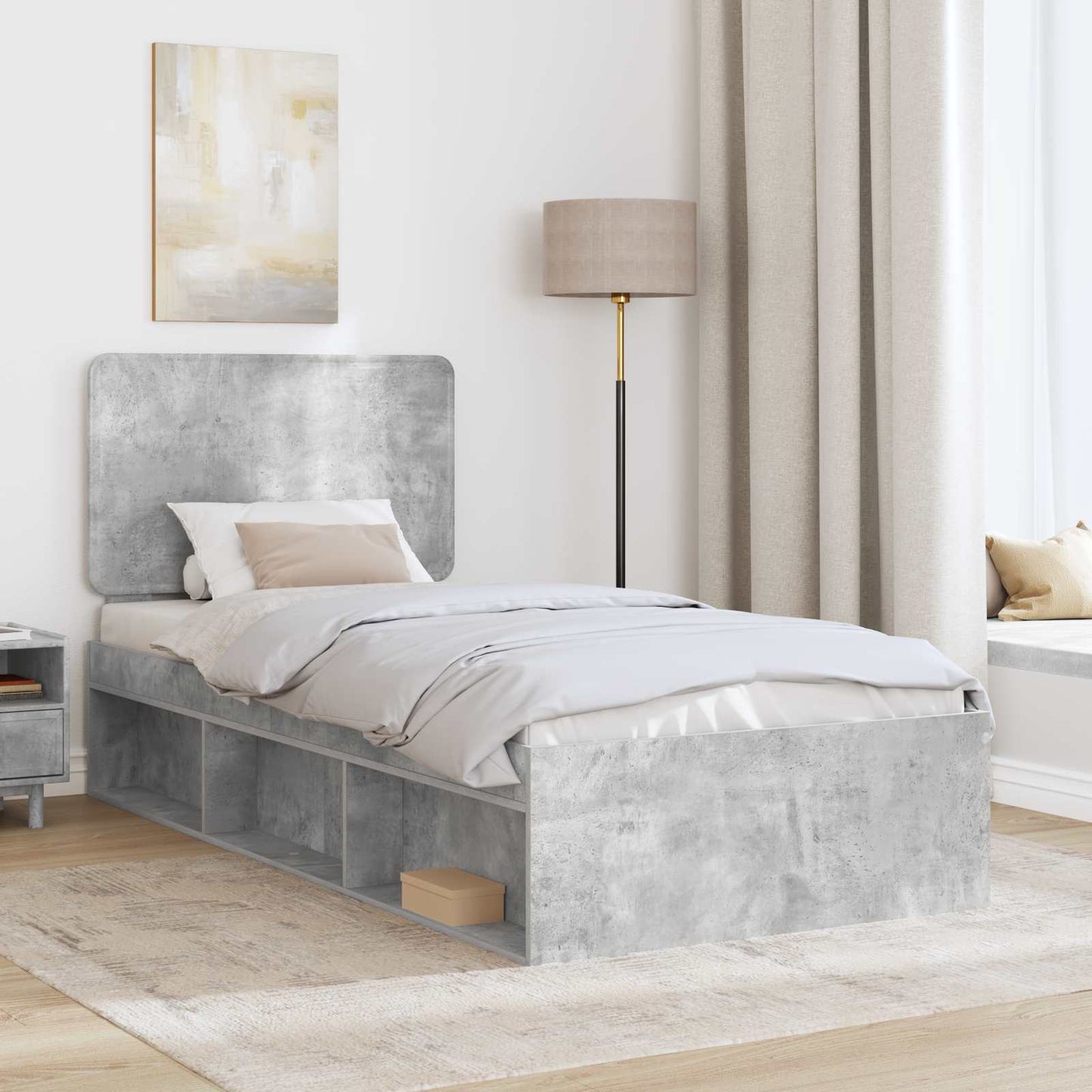 Bed Frame Concerte Grey 75 x 190 cm Solid Pine Wood