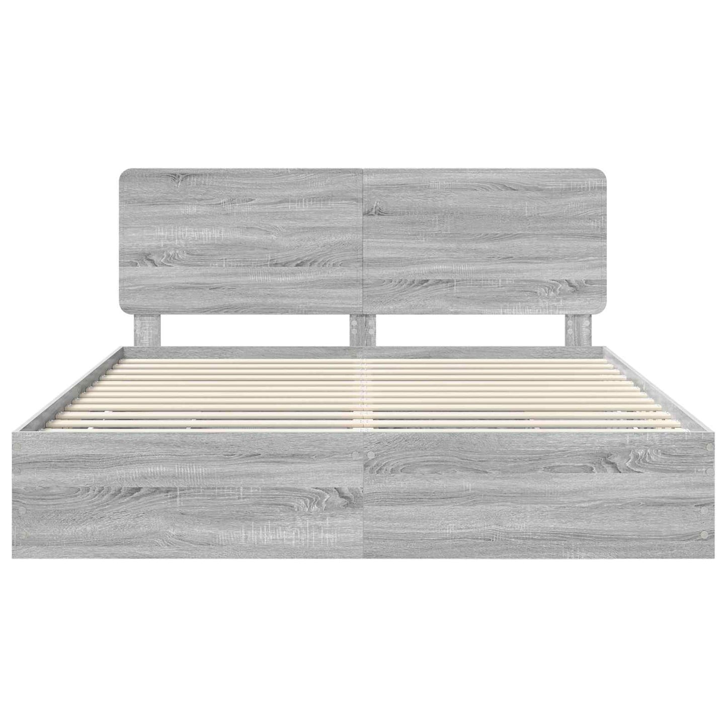 Bed Frame with Drawer Grey Sonoma 200 x 200 cm Engineer Wood