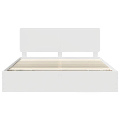 Bed Frame with Drawer White 180 x 200 cm Engineer Wood