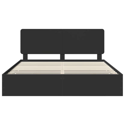 Bed Frame with Drawer Black 180 x 200 cm Engineer Wood