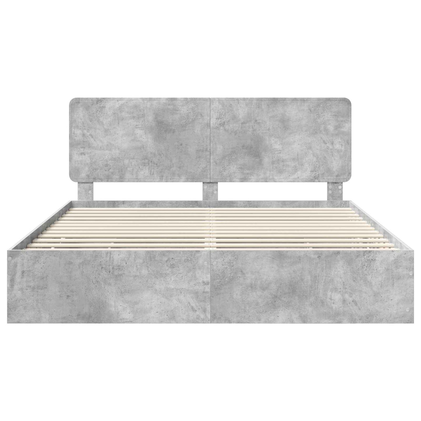 Bed Frame with Drawer Concrete Grey 180 x 200 cm Engineer Wood