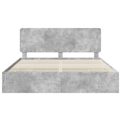 Bed Frame with Drawer Concrete Grey 180 x 200 cm Engineer Wood