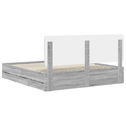 Bed Frame with Drawer Grey Sonoma 180 x 200 cm Engineer Wood