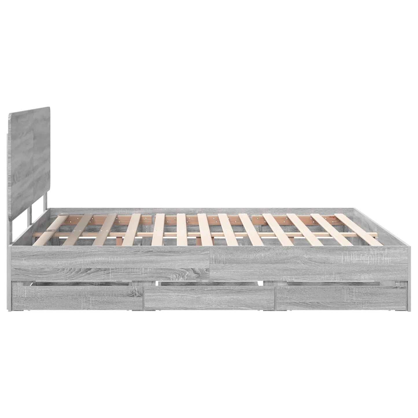 Bed Frame with Drawer Grey Sonoma 180 x 200 cm Engineer Wood