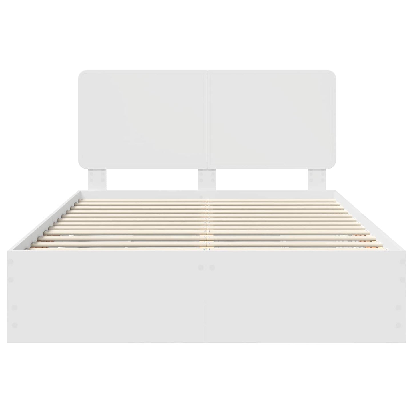 Bed Frame with Drawer White 160 x 200 cm Engineer Wood