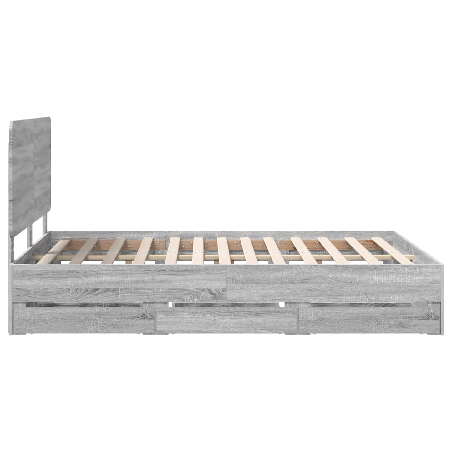 Bed Frame with Drawer Grey Sonoma 160 x 200 cm Engineer Wood