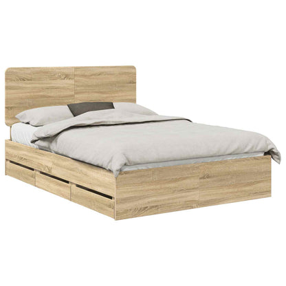 Bed Frame with Drawer Sonoma Oak 150 x 200 cm Engineer Wood