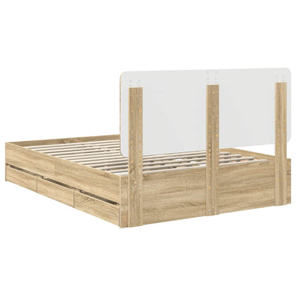 Bed Frame with Drawer Sonoma Oak 150 x 200 cm Engineer Wood