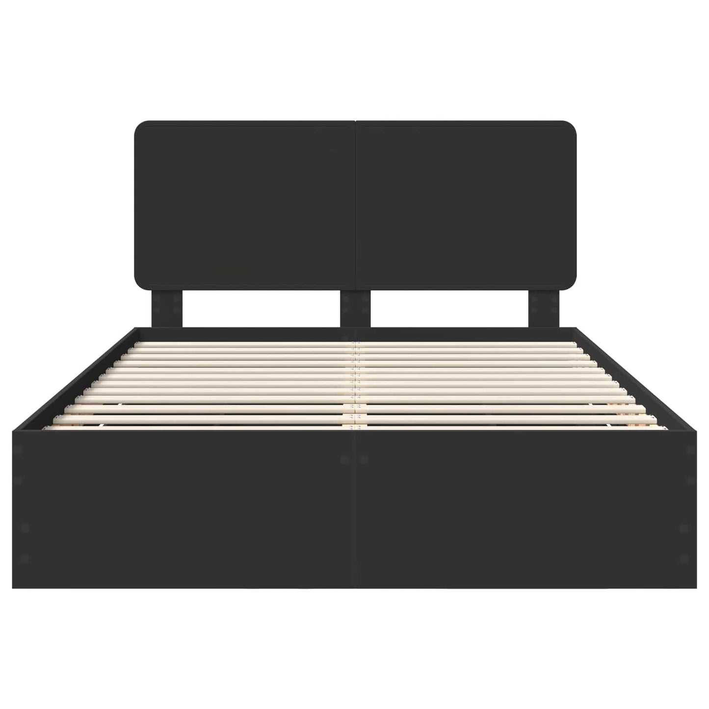 Bed Frame with Drawer Black 140 x 200 cm Engineer Wood