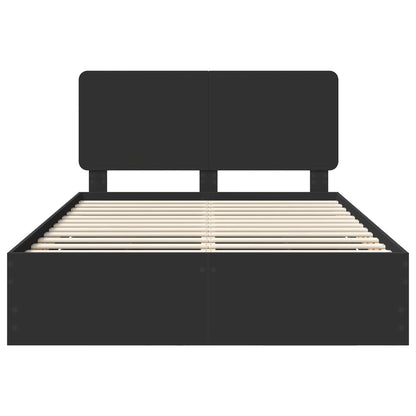 Bed Frame with Drawer Black 140 x 200 cm Engineer Wood