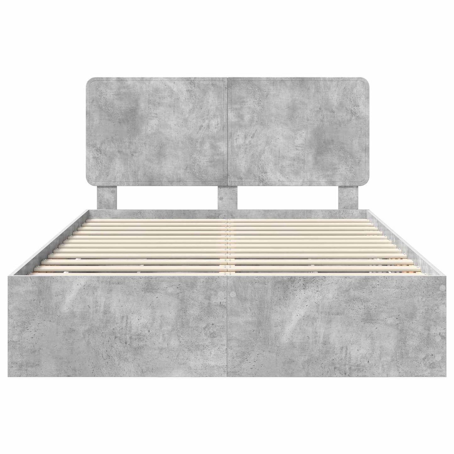 Bed Frame with Drawer Concrete Grey 140 x 190 cm Engineer Wood