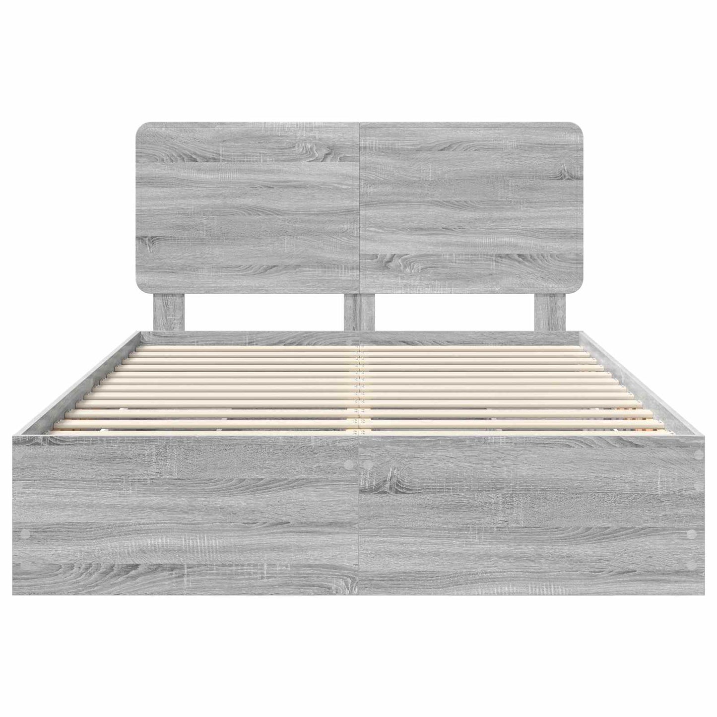 Bed Frame with Drawer Grey Sonoma 140 x 190 cm Engineer Wood
