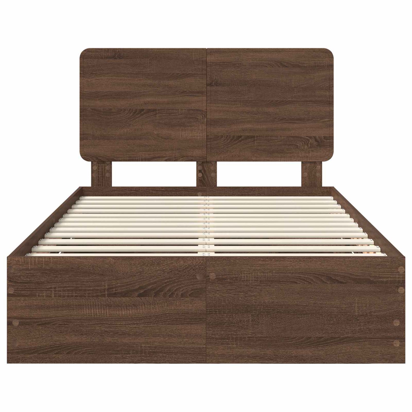 Bed Frame with Drawer Brown Oak 135 x 190 cm Engineer Wood