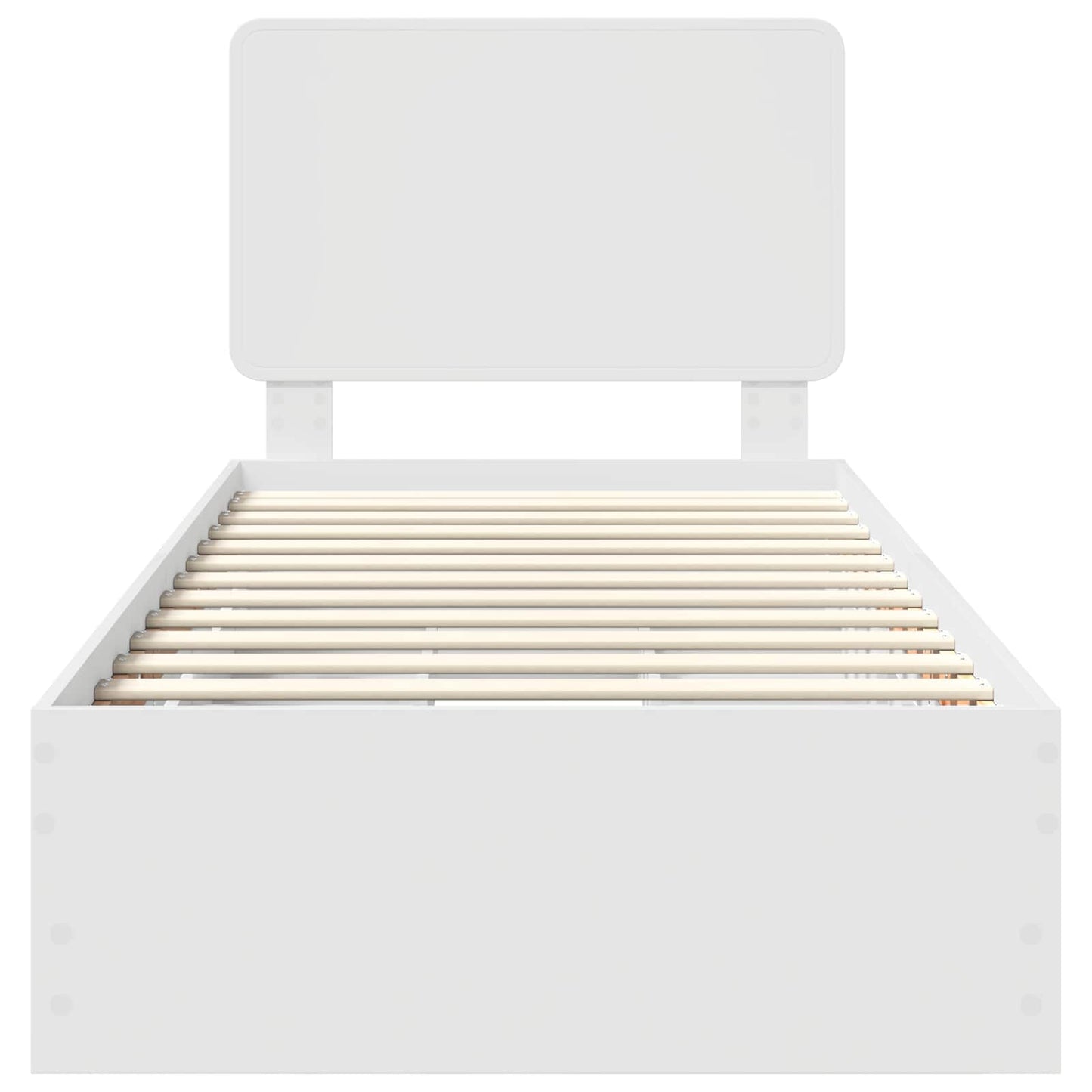 Bed Frame with Drawer White 90 x 200 cm Engineer Wood