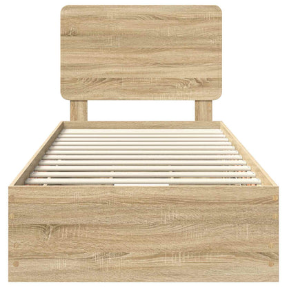 Bed Frame with Drawer Sonoma Oak 90 x 200 cm Engineer Wood