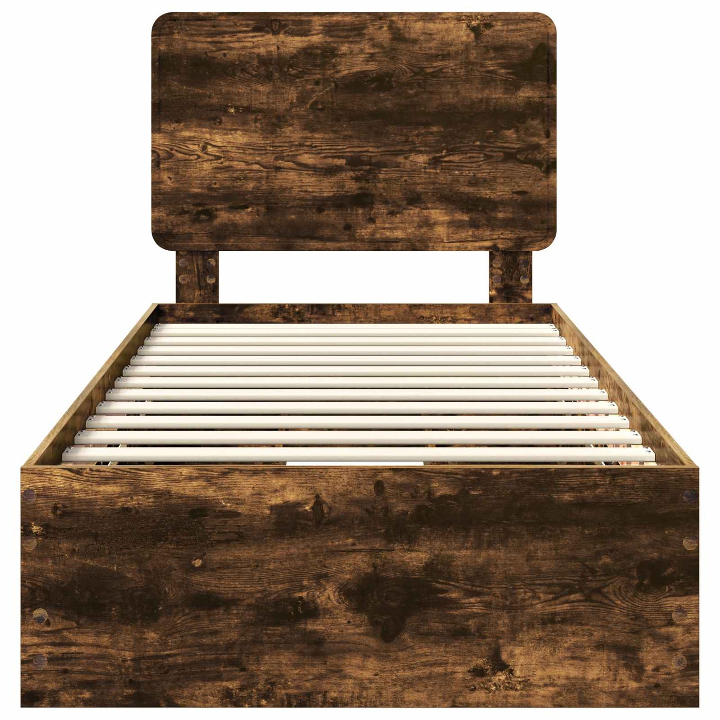Bed Frame with Drawer Smoked Oak 90 x 200 cm Engineer Wood