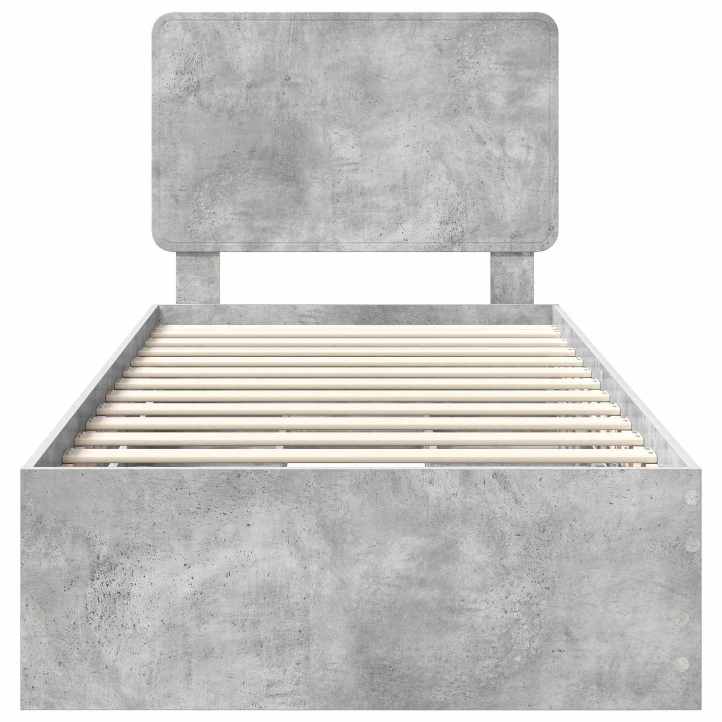 Bed Frame with Drawer Concrete Grey 90 x 190 cm Engineer Wood