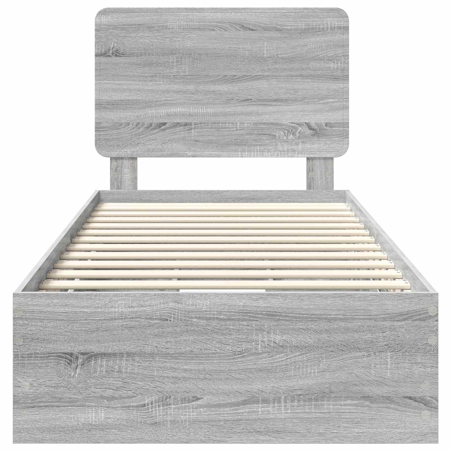Bed Frame with Drawer Grey Sonoma 90 x 190 cm Engineer Wood