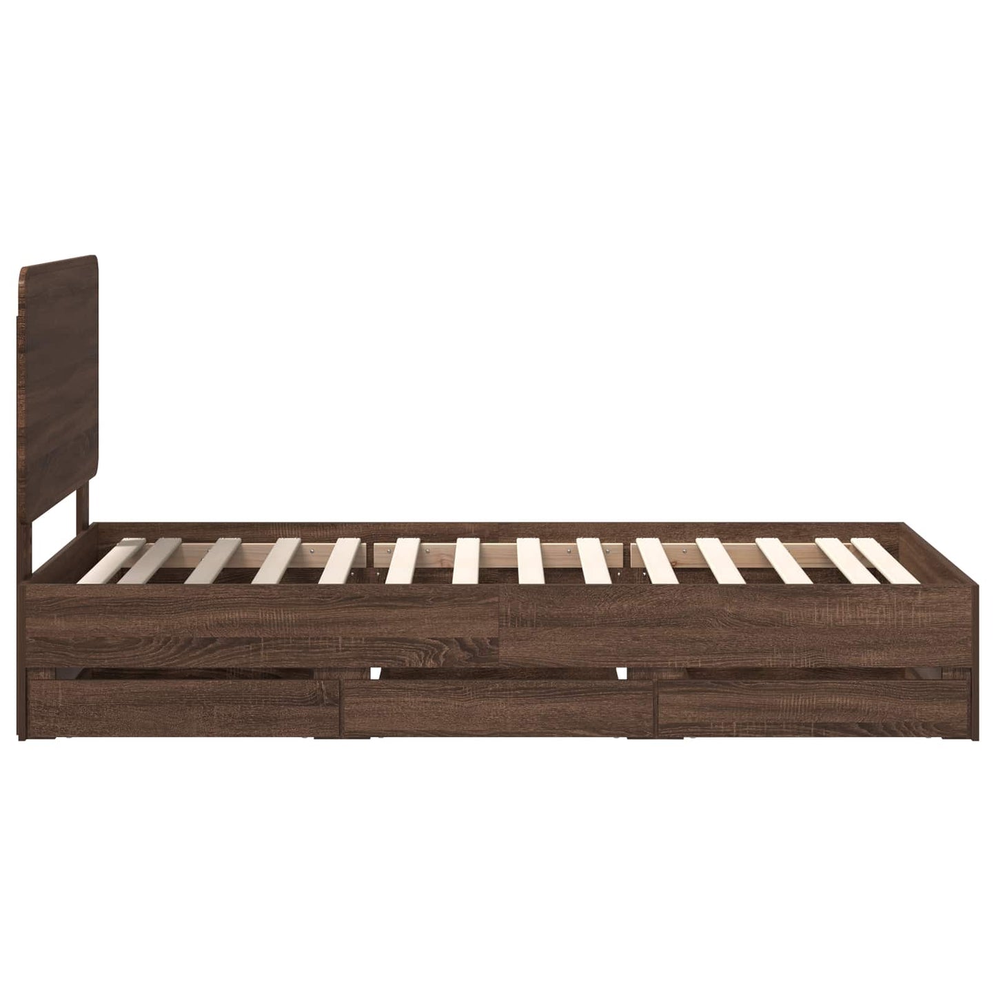Bed Frame with Drawer Brown Oak 90 x 190 cm Engineer Wood