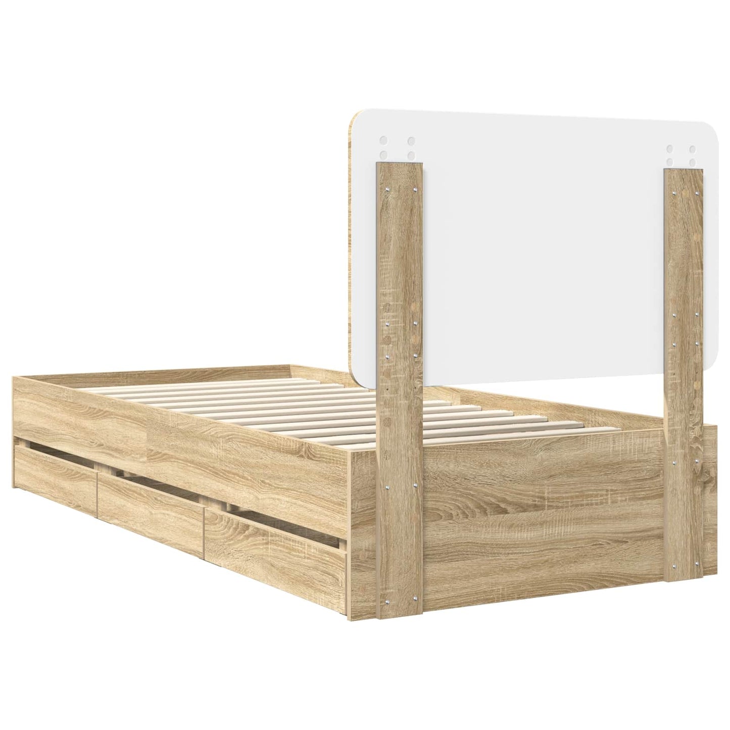 Bed Frame with Drawer Sonoma Oak 75 x 190 cm Engineer Wood