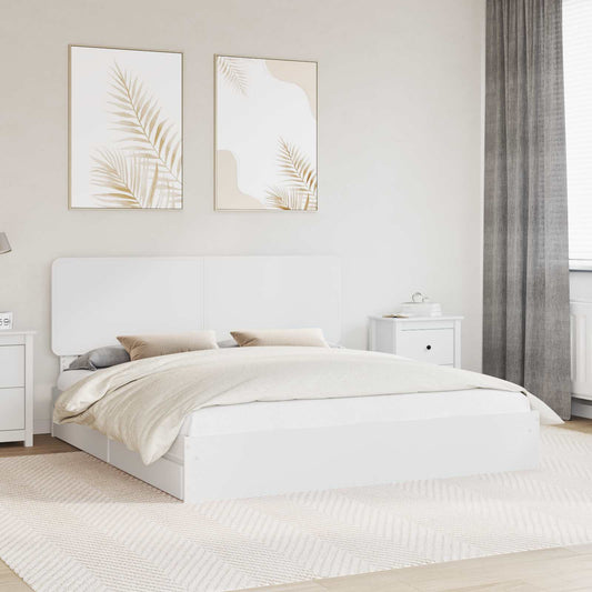 Storage Bed with Drawer White 180 x 200 cm Engineered Wood