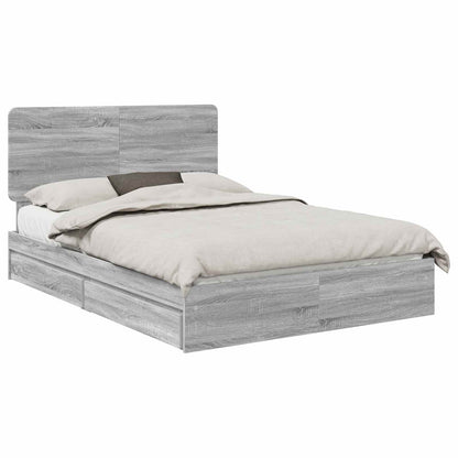 Storage Bed Grey Sonoma 150 x 200 cm Engineered Wood
