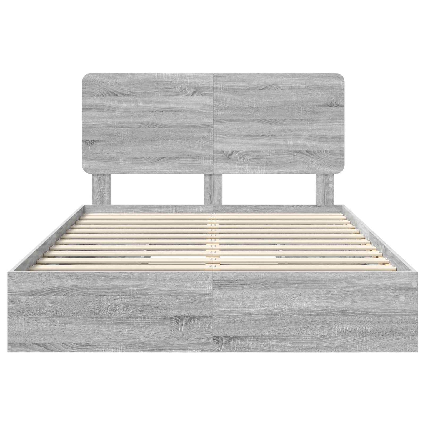 Storage Bed Grey Sonoma 150 x 200 cm Engineered Wood