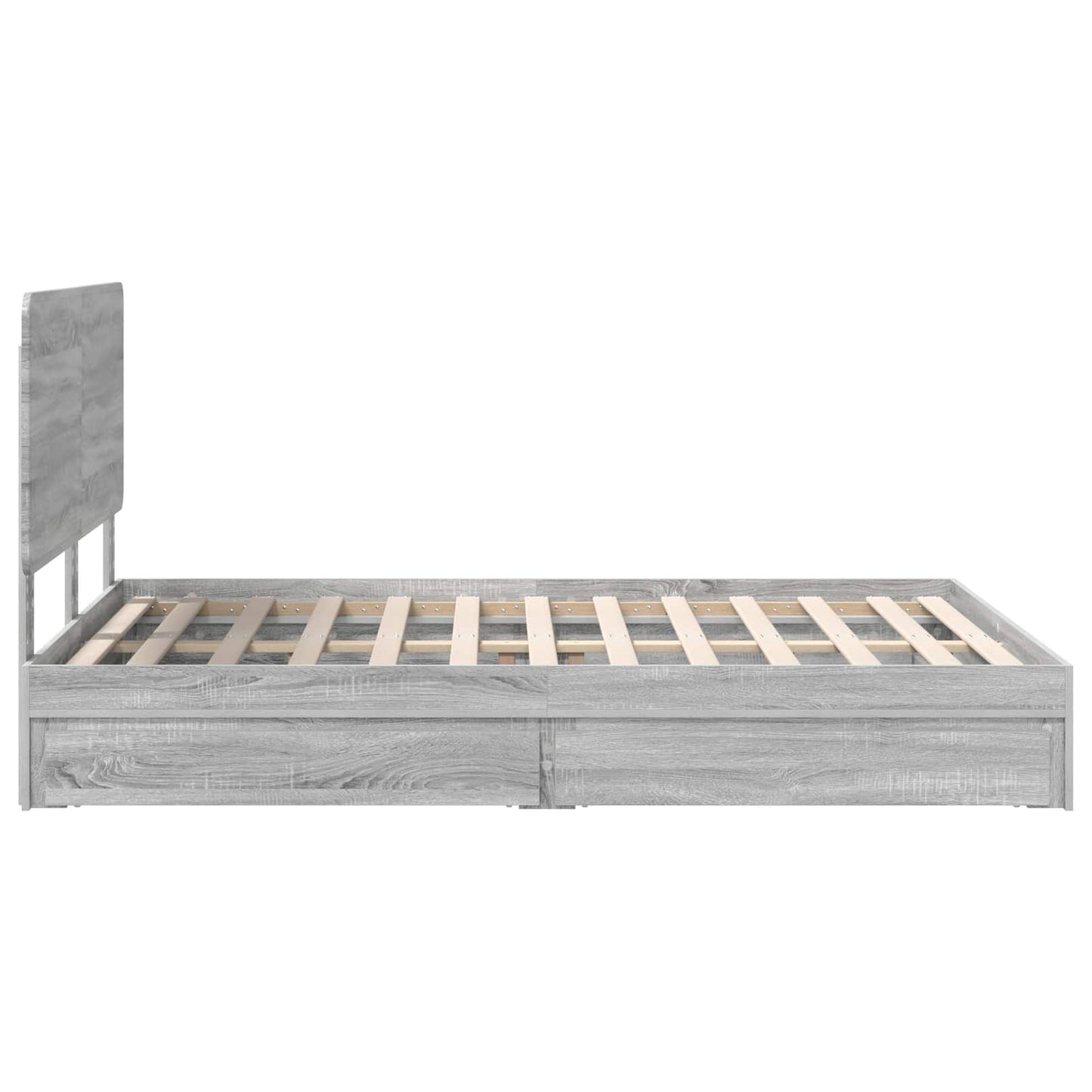 Storage Bed Grey Sonoma 150 x 200 cm Engineered Wood