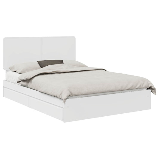 Storage Bed with Drawer White 140 x 200 cm Engineered Wood