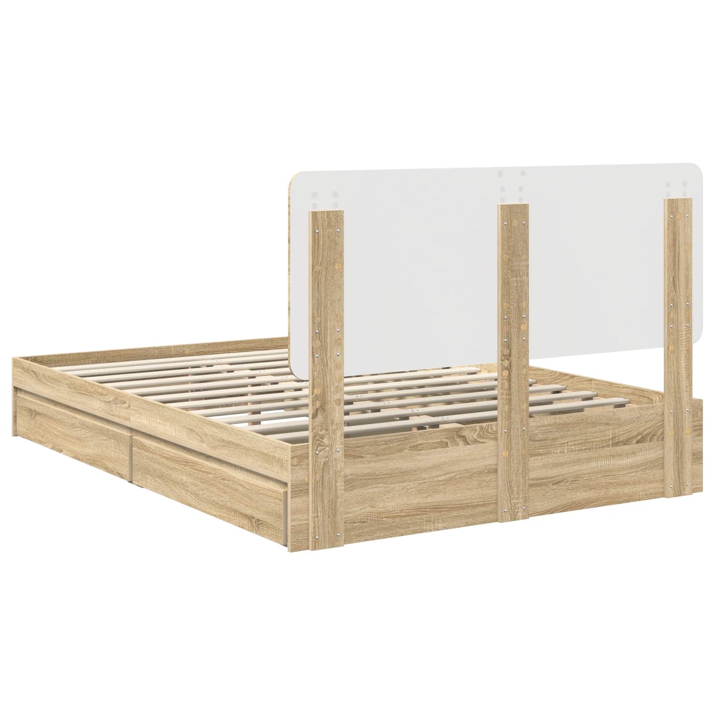 Storage Bed with Drawer Sonoma Oak 140 x 200 cm Engineered Wood