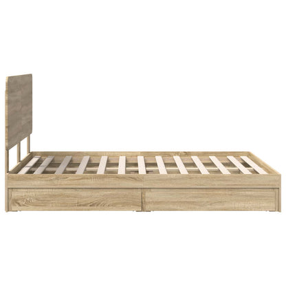 Storage Bed with Drawer Sonoma Oak 140 x 190 cm Engineered Wood