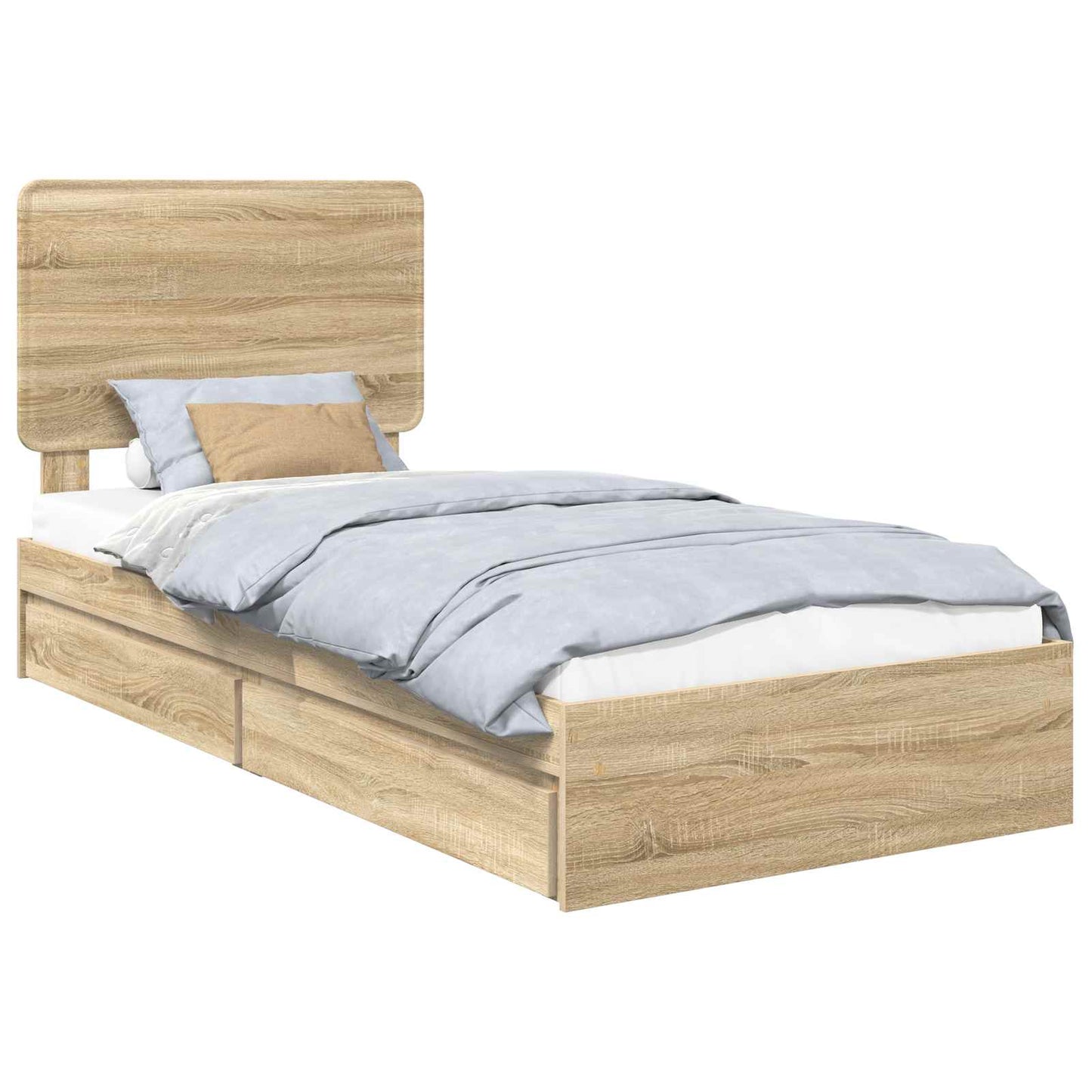 Storage Bed with Drawer Sonoma Oak 100 x 200 cm Engineered Wood