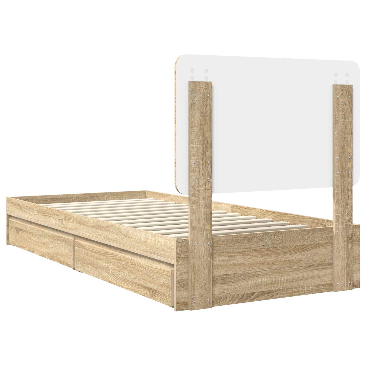 Storage Bed with Drawer Sonoma Oak 100 x 200 cm Engineered Wood