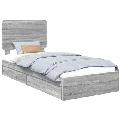 Storage Bed Grey Sonoma 100 x 200 cm Engineered Wood