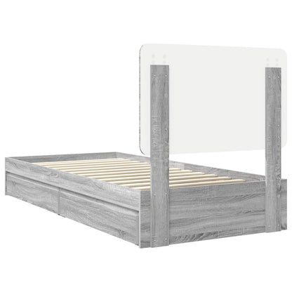 Storage Bed Grey Sonoma 100 x 200 cm Engineered Wood