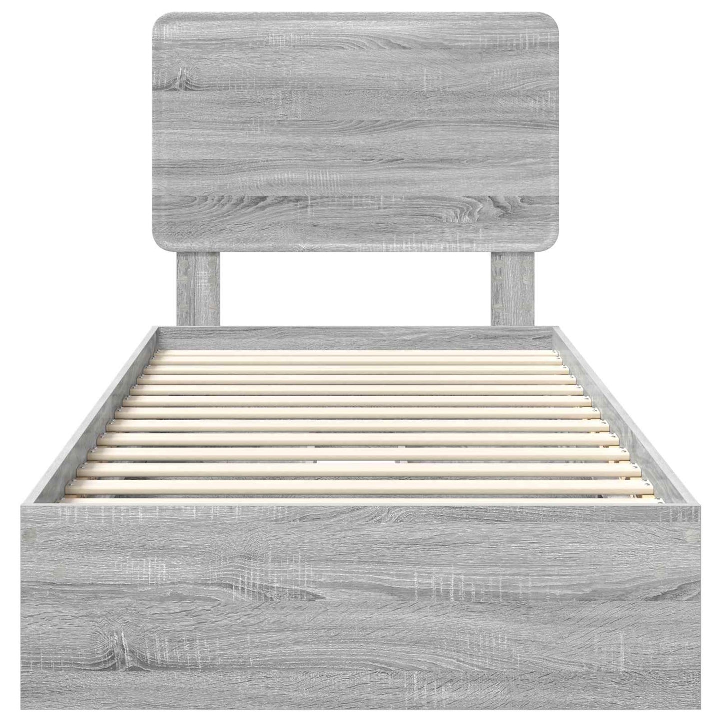 Storage Bed Grey Sonoma 100 x 200 cm Engineered Wood
