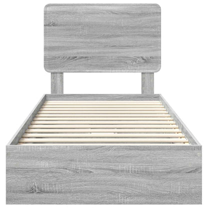Storage Bed Grey Sonoma 100 x 200 cm Engineered Wood