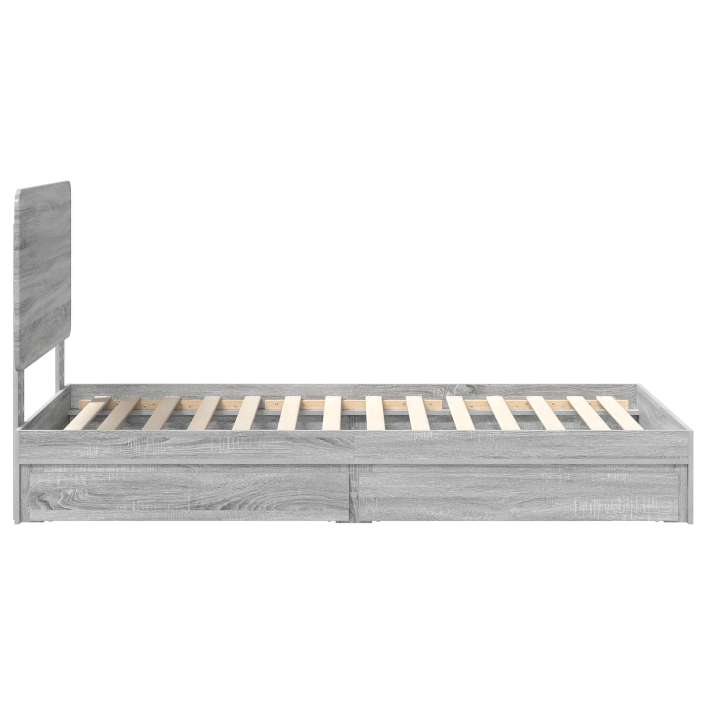 Storage Bed Grey Sonoma 100 x 200 cm Engineered Wood